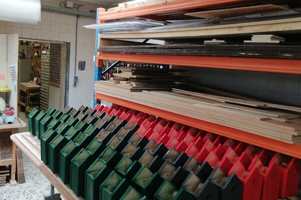 Vogelhuisjes van hout